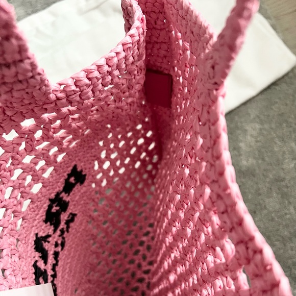 Prada Raffia Pink Tote Bag - Picture 8 of 16